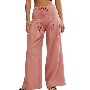 Free People Movement Women's Pink Wide-Leg Pants Sz M